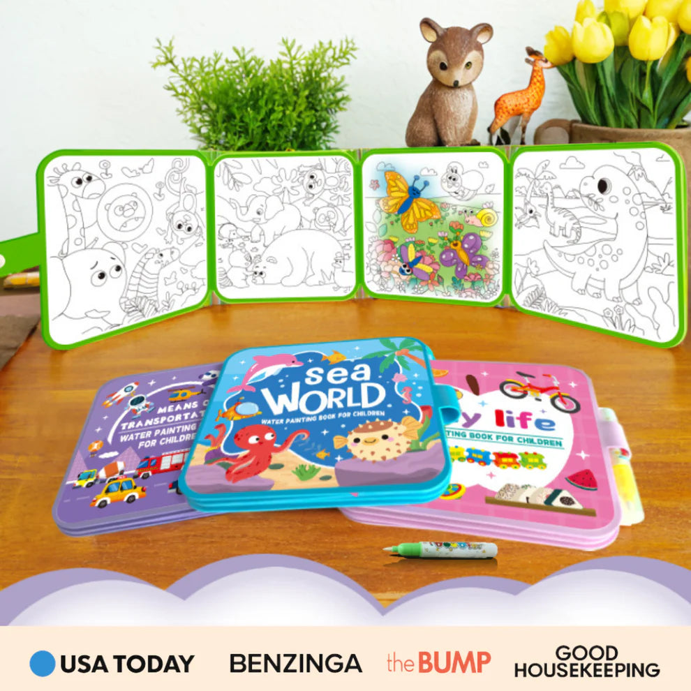 Libro para colorear con agua reutilizable sin ensuciar DoodleDry™