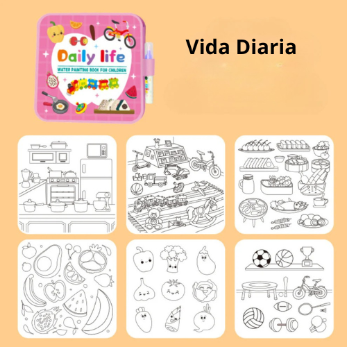 Libro para colorear con agua reutilizable sin ensuciar DoodleDry™