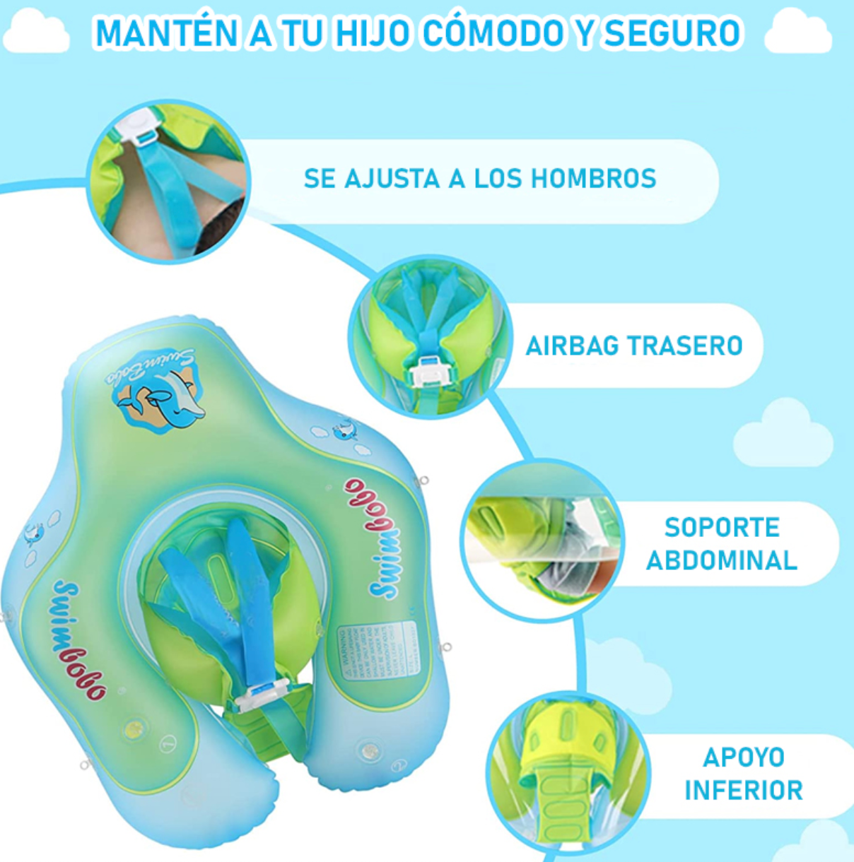💦 Flotador Bebé Confort+ – El flotador ideal de 0 a 6 años