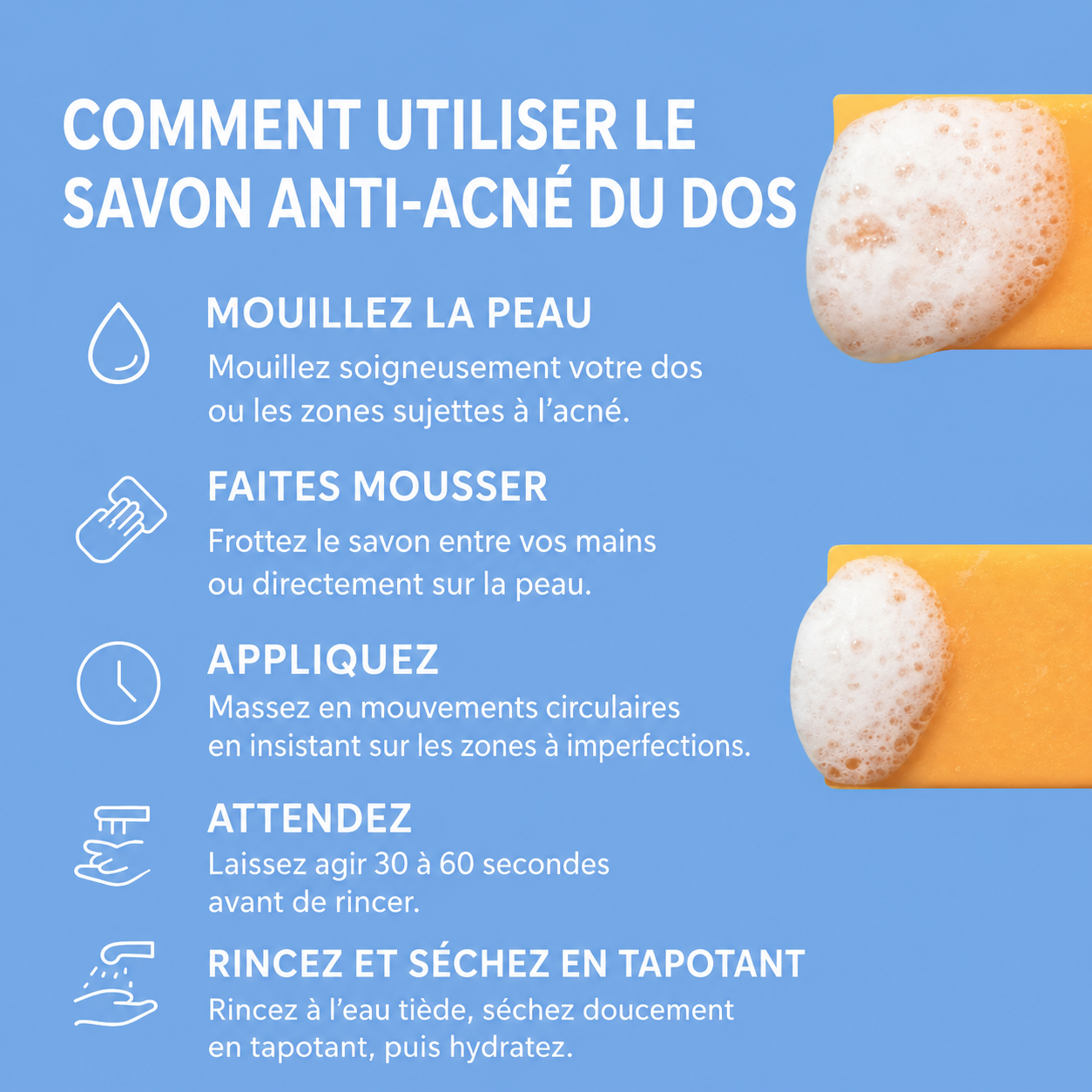 Savon anti-acné du dos