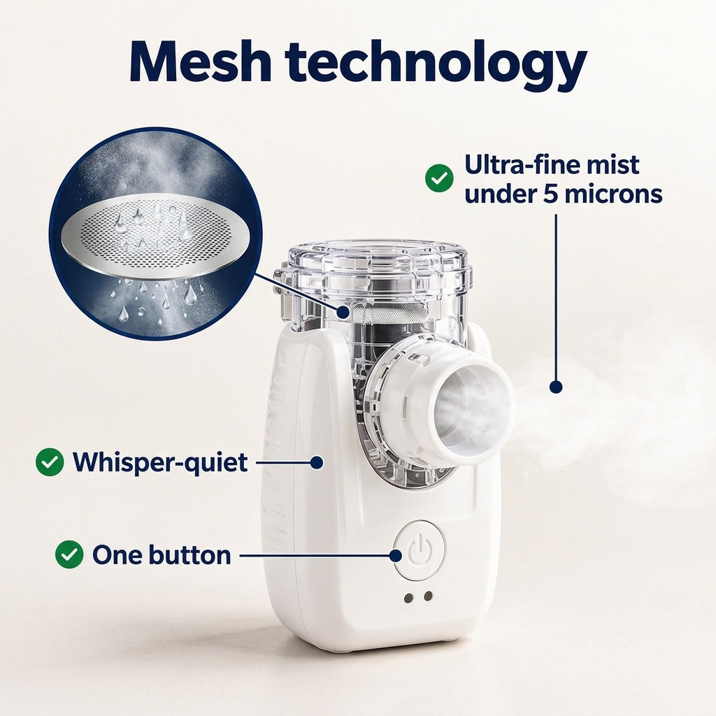 Mesh technology, mist under 5 microns